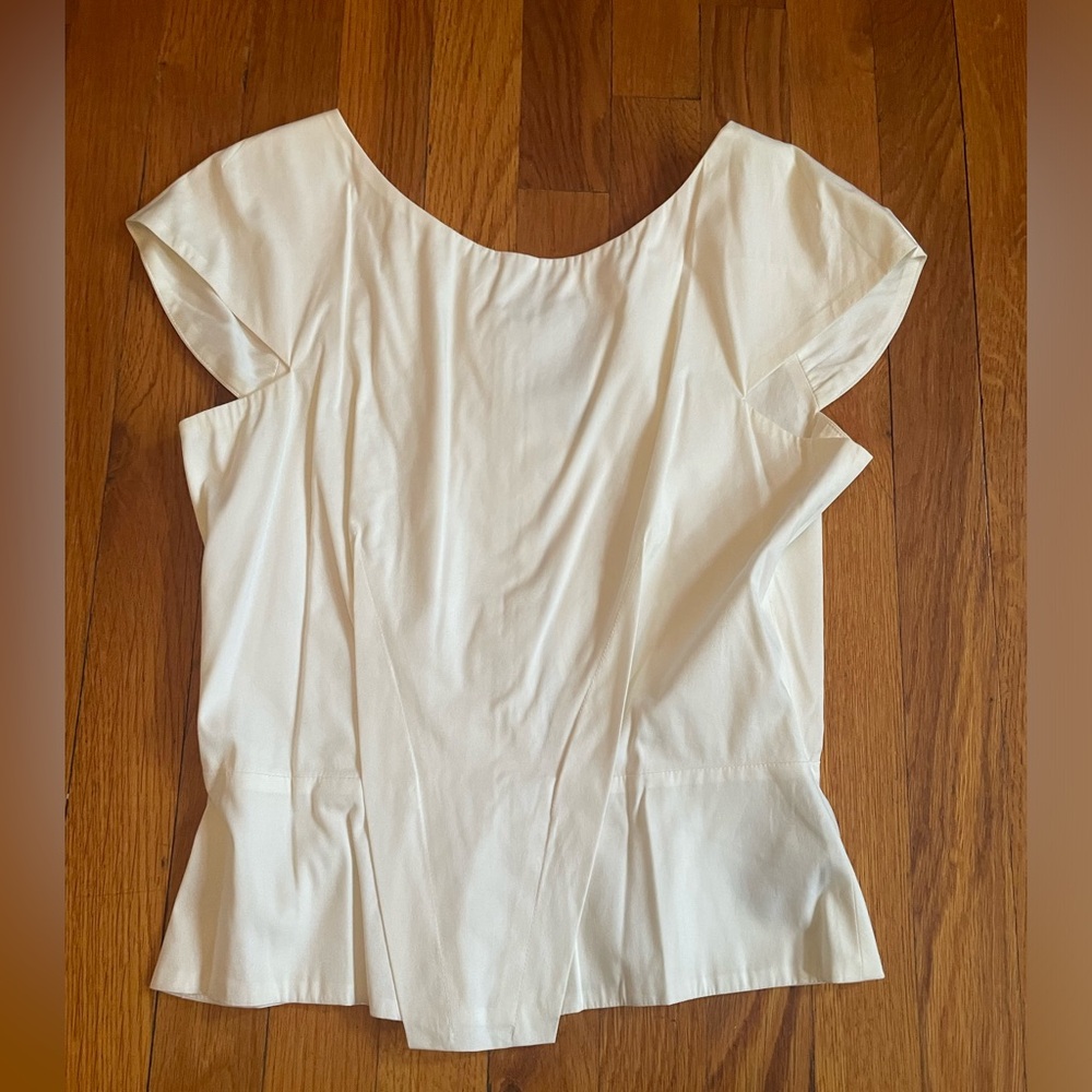 Roland Mouret White Cap Sleeve Blouse